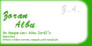 zoran albu business card